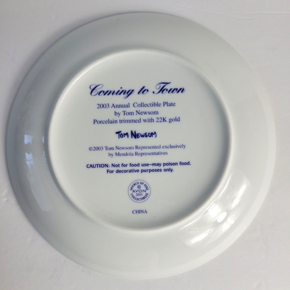 2003 ANNUAL CHRISTMAS COLLECTORS PLATE COMING TO TOWN BY TOM NEWSOM - Picture 3 of 6